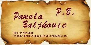 Pamela Baljković vizit kartica